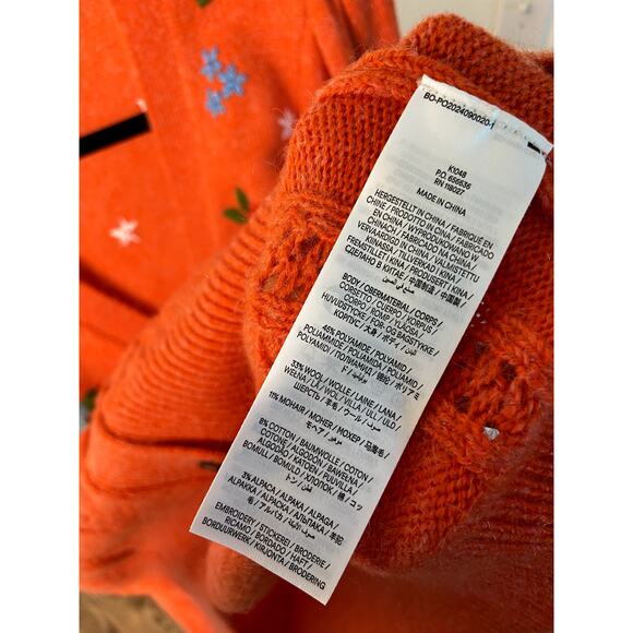 Boden Red Floral Embroidered Cardigan - Picture 7 of 7